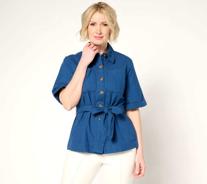 BEAUTIFUL by Lawrence Zarian The Milinda Short Sleeve Safari Jacket — View 14