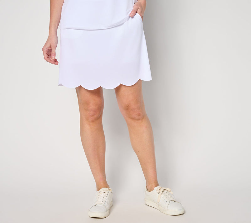 Susan Graver Petite Liquid Knit Skort with Pockets — View 9