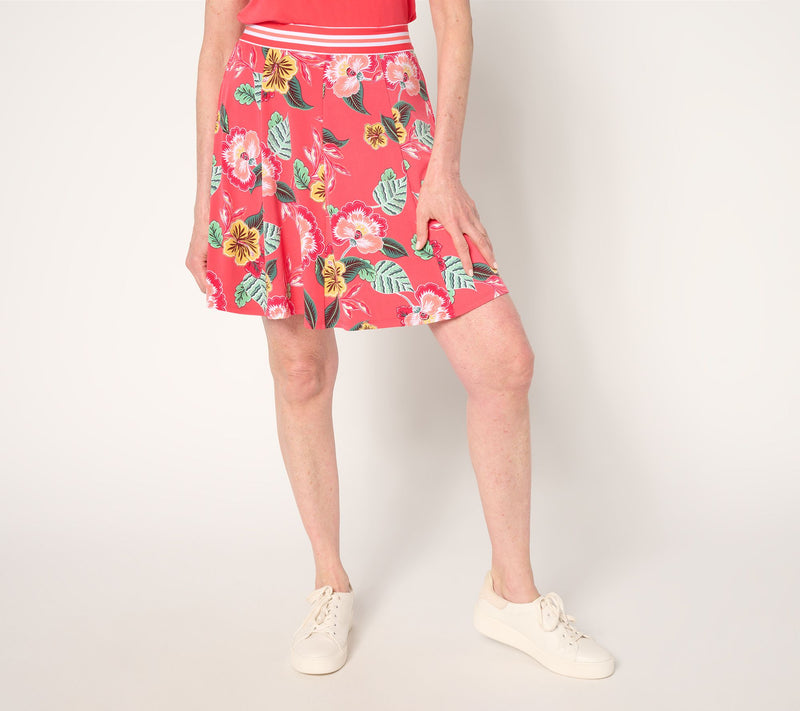 Susan Graver Courtside Social Regular Liquid Knit 8-Gore Skort — View 12