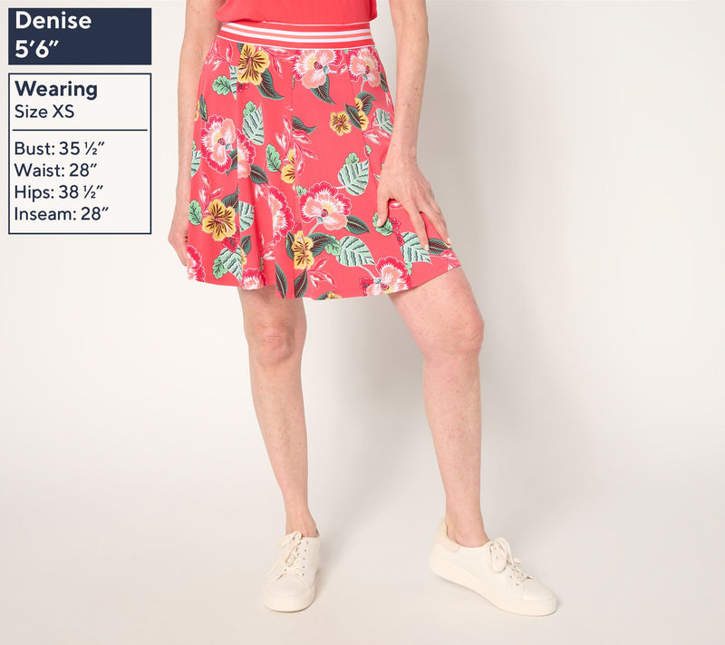 Susan Graver Courtside Social Regular Liquid Knit 8-Gore Skort — View 5