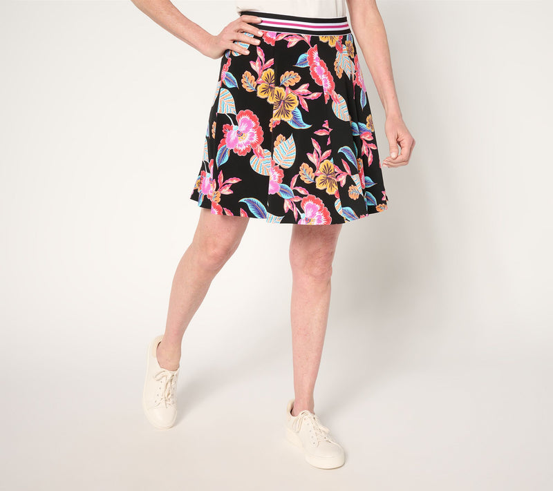 Susan Graver Courtside Social Regular Liquid Knit 8-Gore Skort — View 14