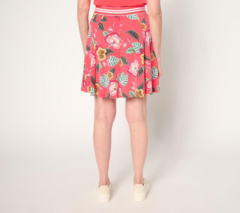 Susan Graver Courtside Social Petite Liquid Knit 8-Gore Skort — View 6