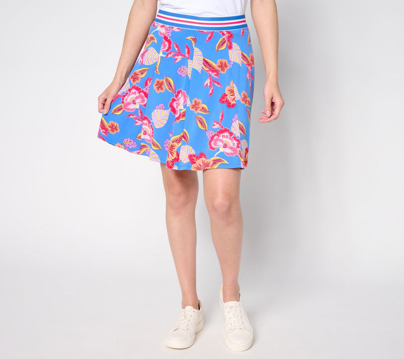 Susan Graver Courtside Social Petite Liquid Knit 8-Gore Skort — Main view
