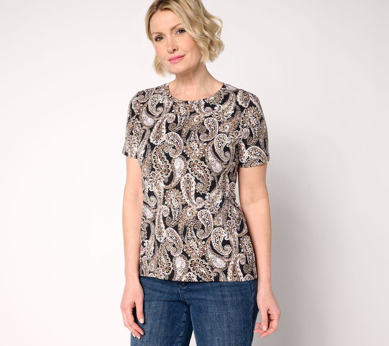 Isaac Mizrahi Live! A-la-Modal Printed Short Sleeve Tee — View 22