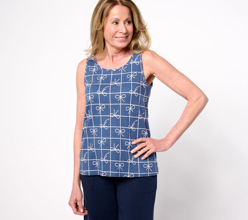 Isaac Mizrahi Live! Yacht Club Choice of Print Cotton Tank Top — Main view