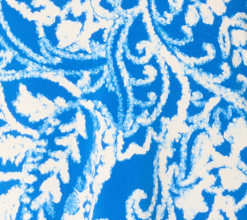Susan Graver Petite Printed Liquid Knit Split-Neck A-Line Tunic — View 2