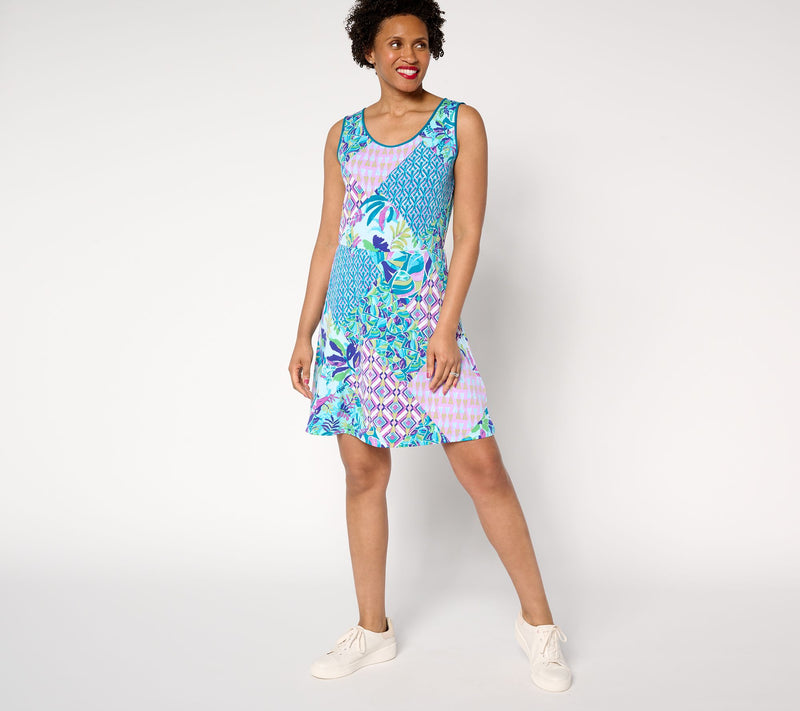 Susan Graver Courtside Social Petite Liquid Knit Skort Dress — View 9