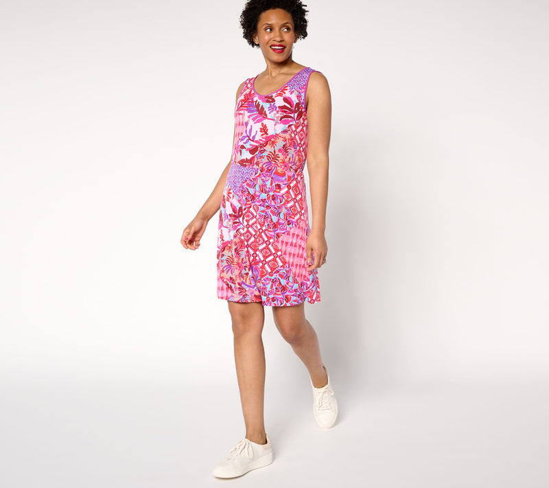 Susan Graver Courtside Social Petite Liquid Knit Skort Dress — View 10