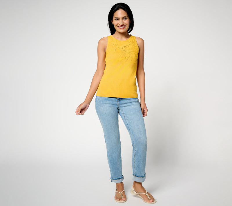 Me by Jennie Garth Poppy Tank with Lace Applique — View 10