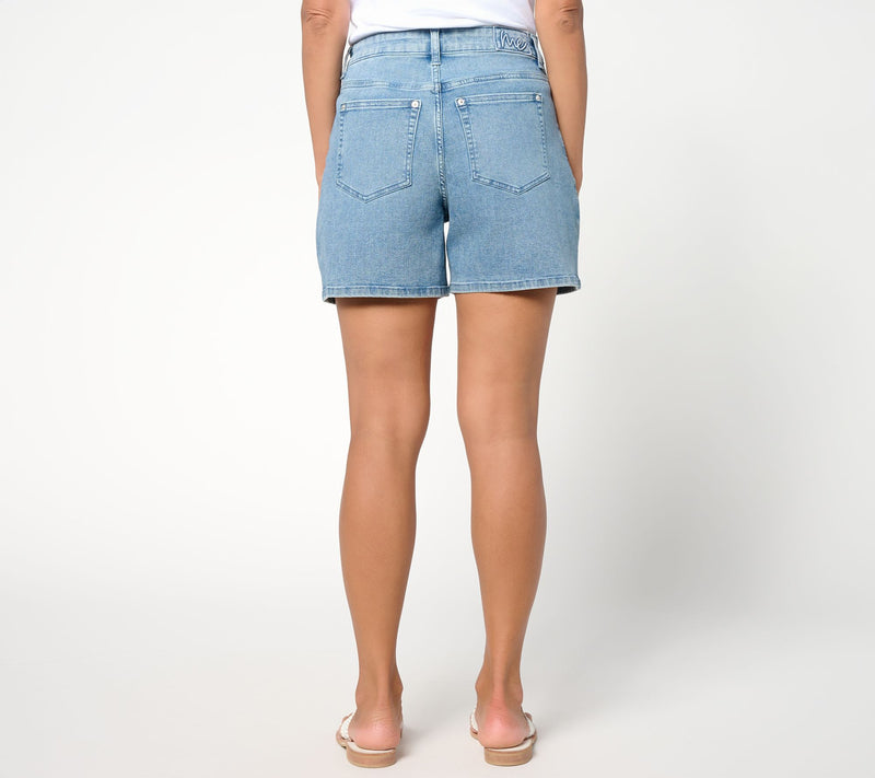 Me by Jennie Garth Petite Indigo Eve Denim Shorts — View 7