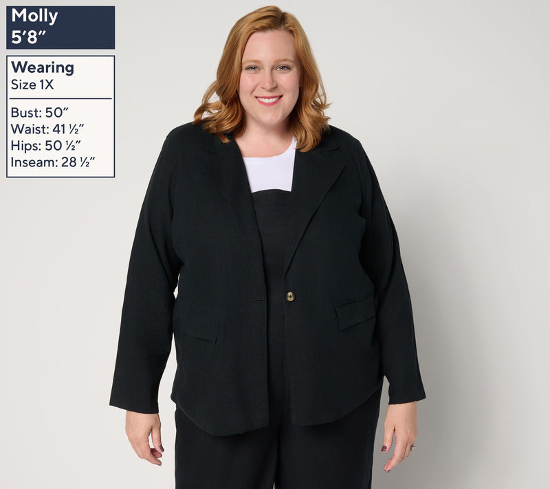 Me by Jennie Garth Mullholland Linen Blend Blazer — View 2