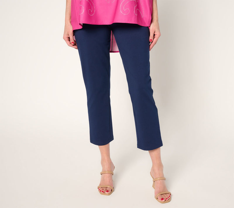 Susan Graver Weekend Regular Premium Stretch Aire Slim Leg Crop Pants — View 7