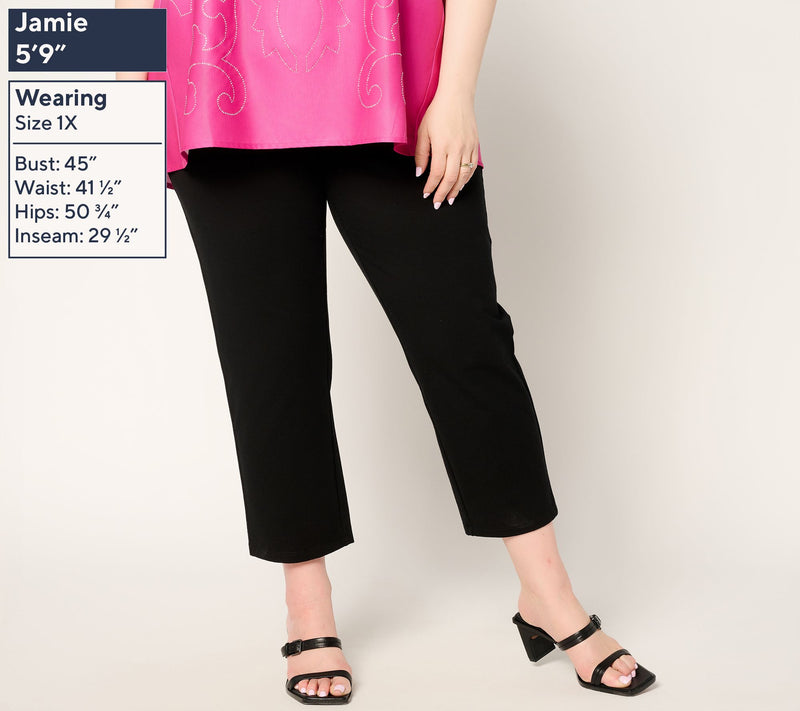 Susan Graver Weekend Regular Premium Stretch Aire Slim Leg Crop Pants — View 8
