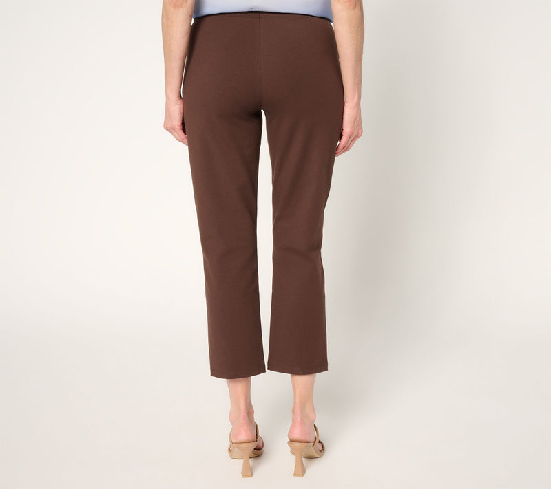 Susan Graver Weekend Petite Premium Stretch Aire Slim Leg Crop Pants — View 10