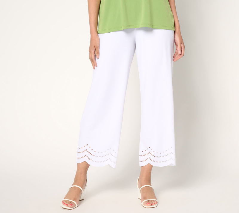 Susan Graver Regular Liquid Knit Crop Pants with Laser Cut Hem — View 11