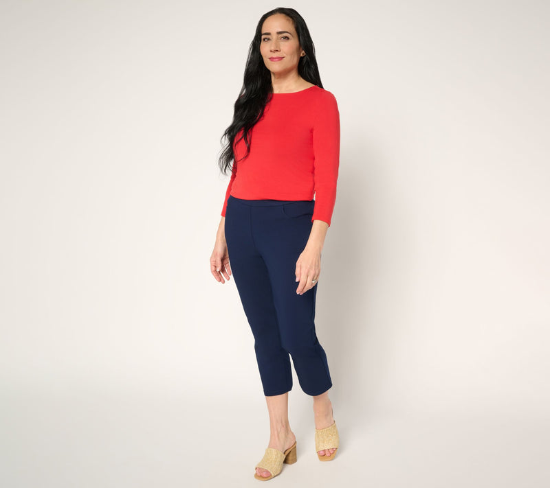 Susan Graver Regular Ultra Stretch Slim Leg Crop Pants — View 5