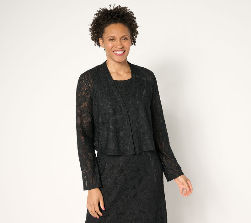Women with Control Floral Illusion Jacquard Topper — View 7