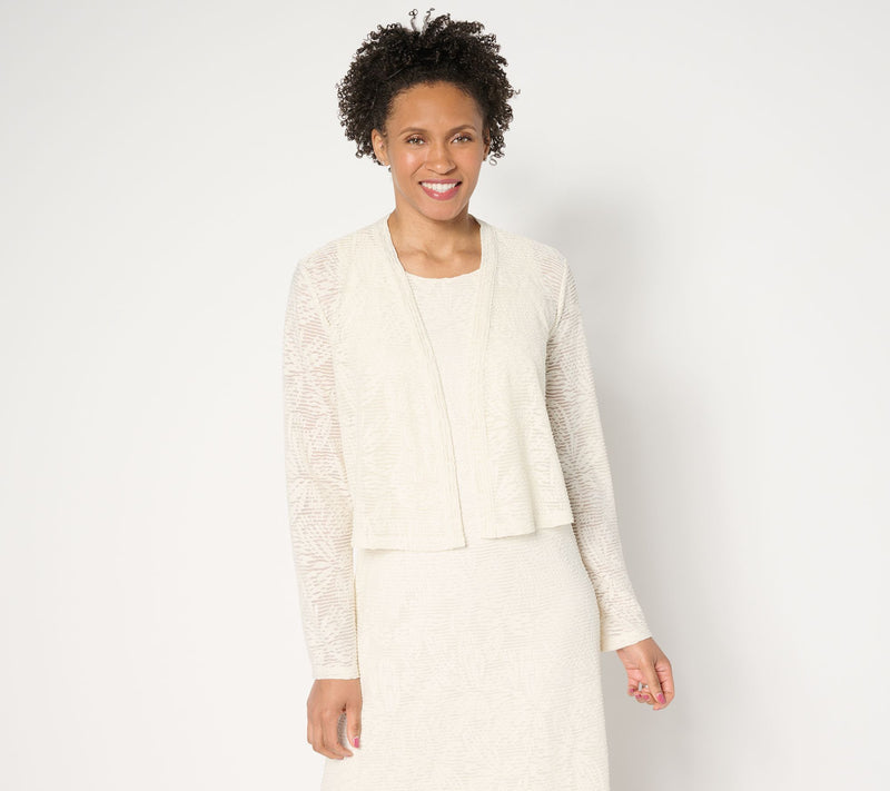 Women with Control Floral Illusion Jacquard Topper — View 5