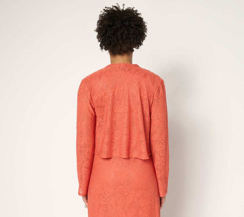 Women with Control Floral Illusion Jacquard Topper — View 12