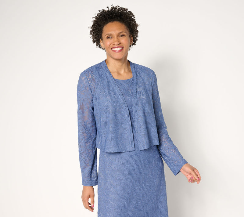Women with Control Floral Illusion Jacquard Topper — View 3