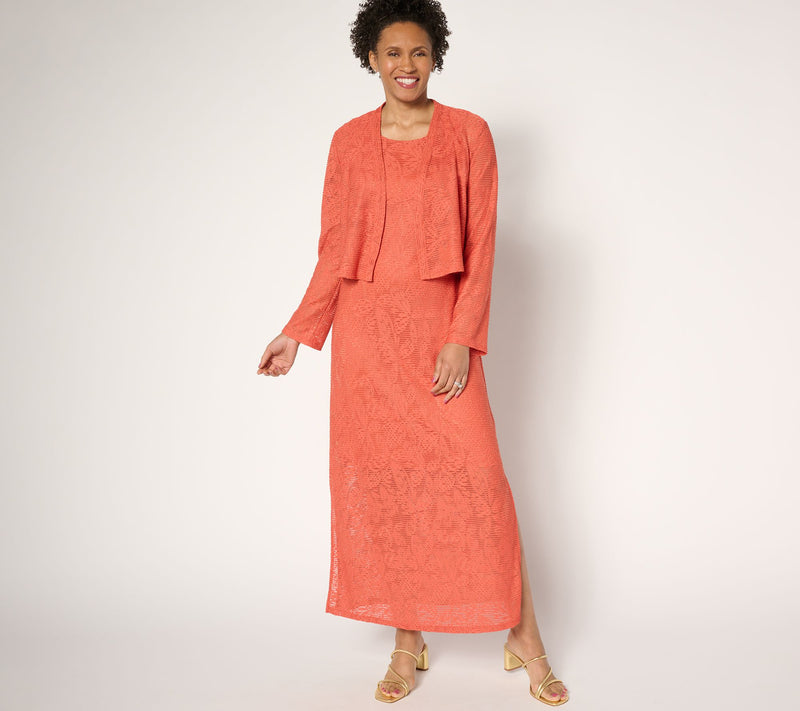 Women with Control Floral Illusion Jacquard Topper — View 13