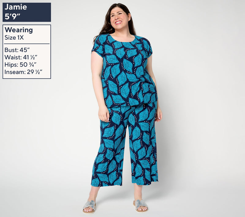 Women with Control Regular Como Jersey Top and Pant Set — View 2