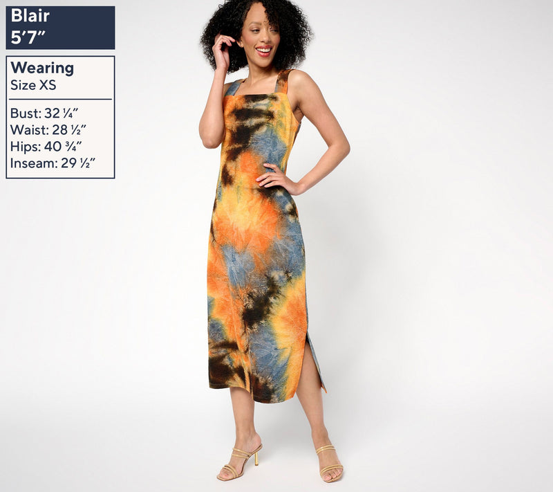 Women with Control Regular Textured Knit Tie Dye Midi Dress — View 8