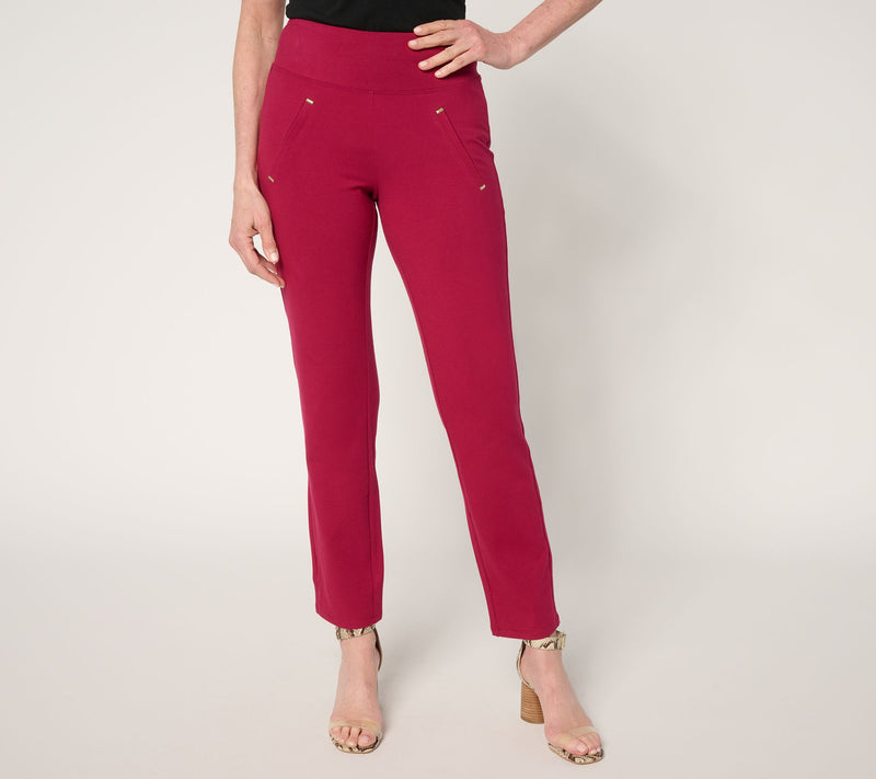 Women with Control Tummy Control 86/14 Petite Straight Leg Pants — View 2