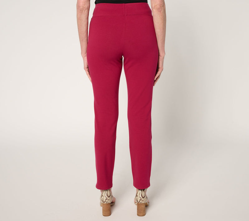 Women with Control Tummy Control 86/14 Petite Straight Leg Pants — View 4