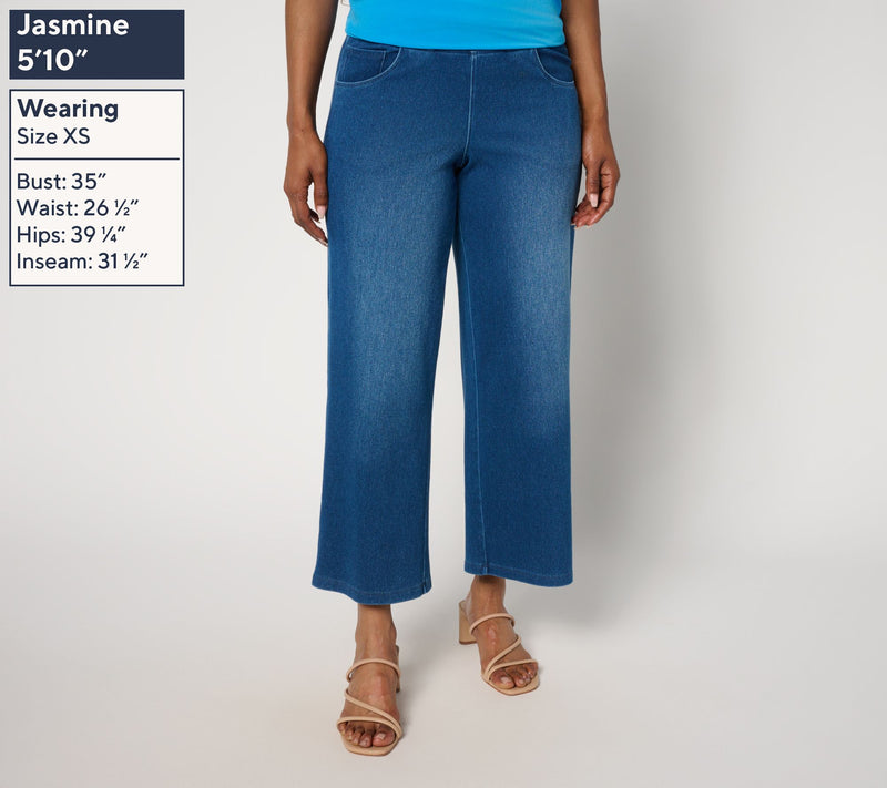 Women with Control Prime Stretch Denim 2 Petite Crop Pants — View 9