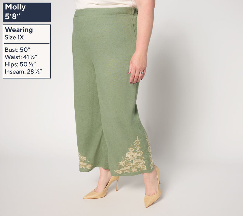 Studio Park x Terri Conn Regular Linen Blend Crop Pant — View 8