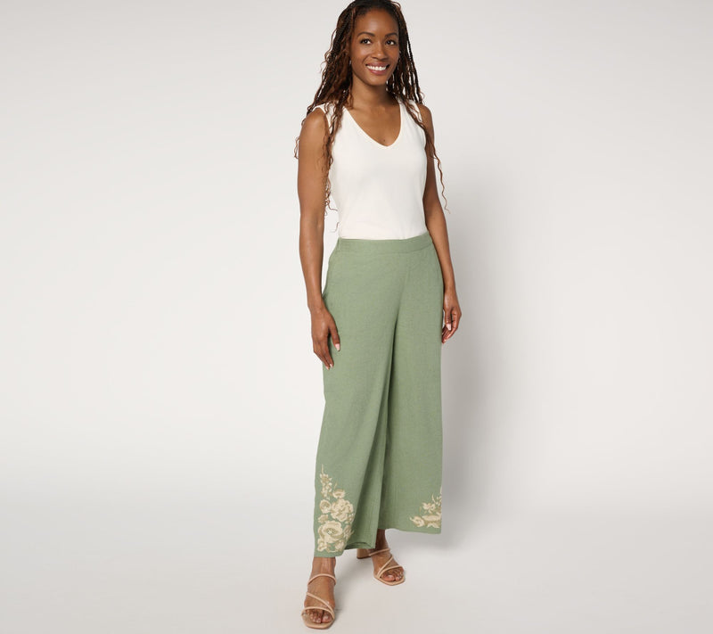 Studio Park x Terri Conn Regular Linen Blend Crop Pant — View 11