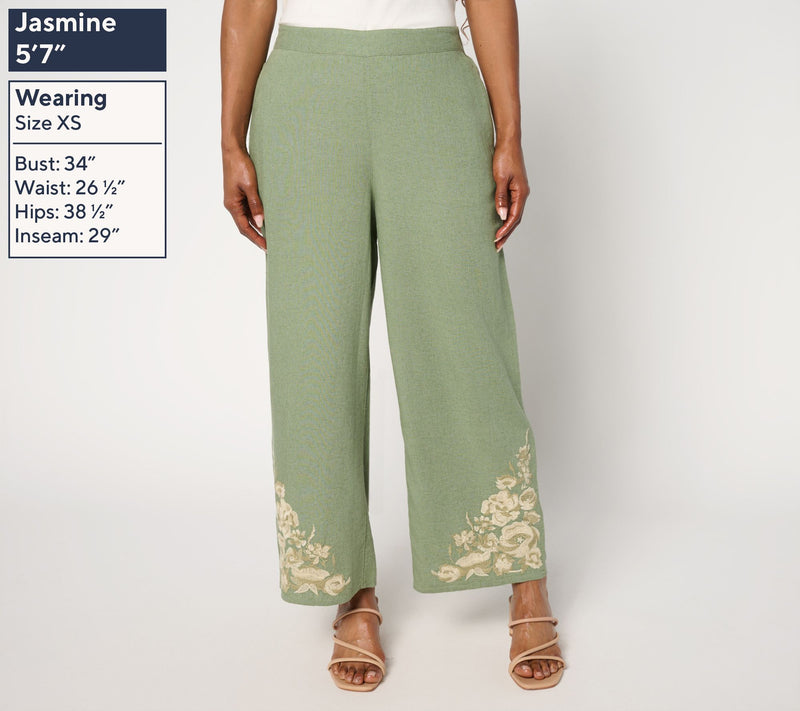 Studio Park x Terri Conn Petite Linen Blend Crop Pant — View 9