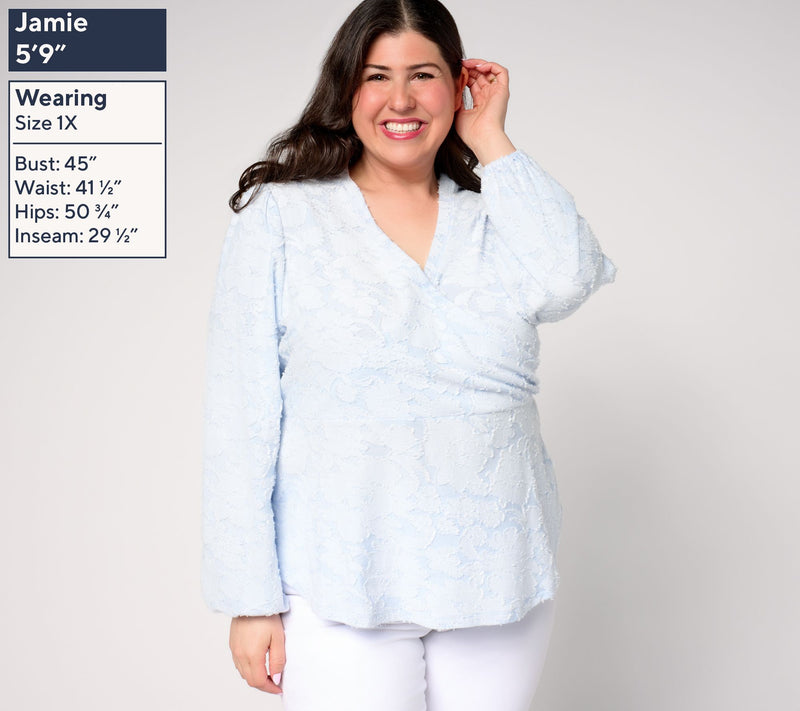 Studio Park x Terri Conn Faux Wrap Textured Knit Top — View 2