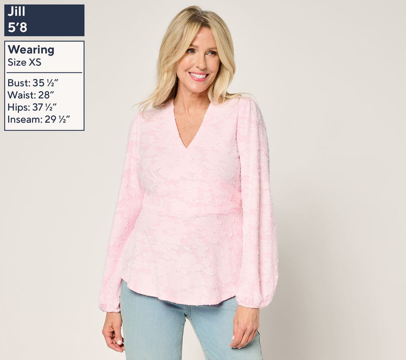 Studio Park x Terri Conn Faux Wrap Textured Knit Top — View 3