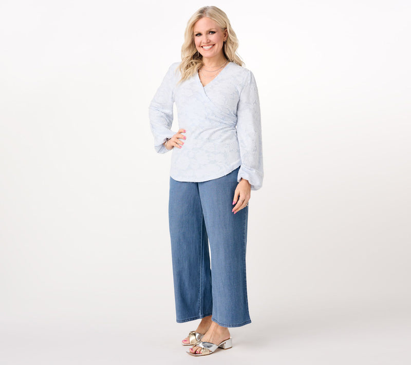 Studio Park x Terri Conn Faux Wrap Textured Knit Top — View 7