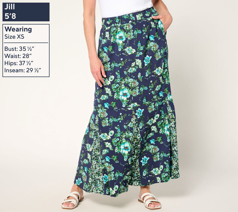 Studio Park x Terri Conn Regular Printed Pull-on Maxi Skirt — View 3