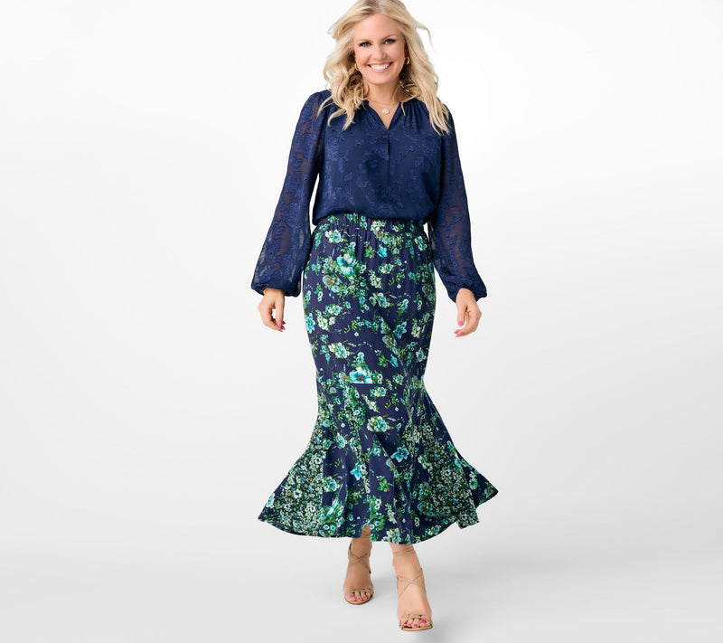 Studio Park x Terri Conn Regular Printed Pull-on Maxi Skirt — View 7