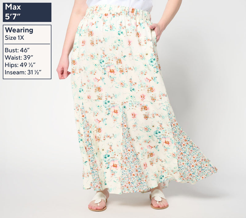 Studio Park x Terri Conn Petite Printed Pull-on Maxi Skirt — View 2