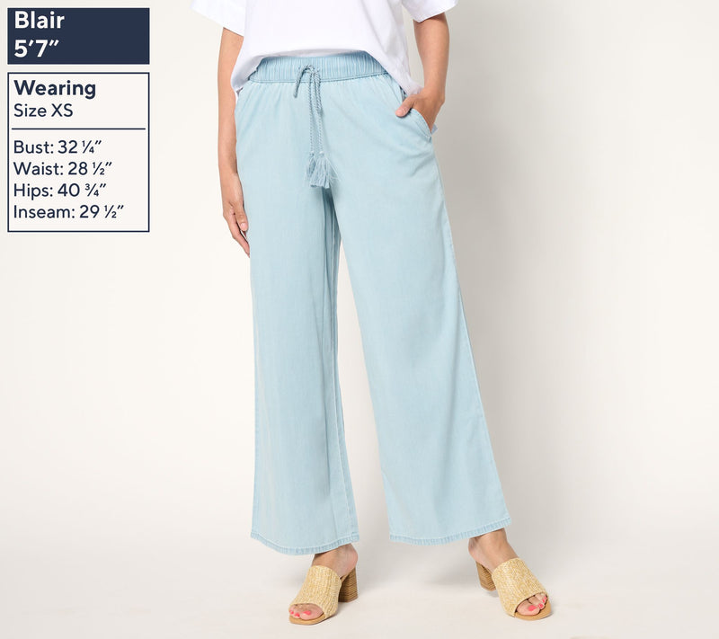 Studio Park x Terri Conn Regular Stretch Lyocell Ankle Pant-Indigo — View 3