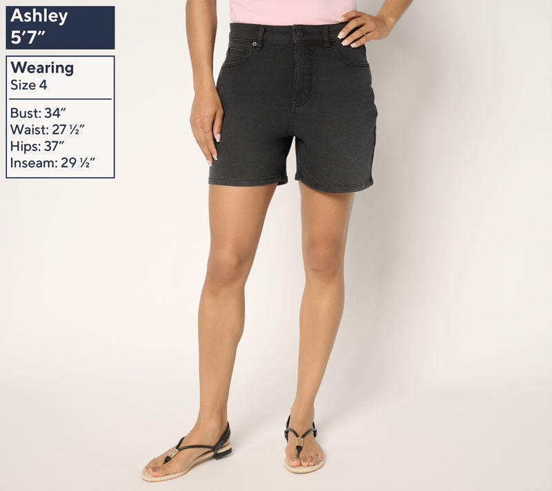 Me by Jennie Garth Regular Black Eve Denim Shorts — View 2