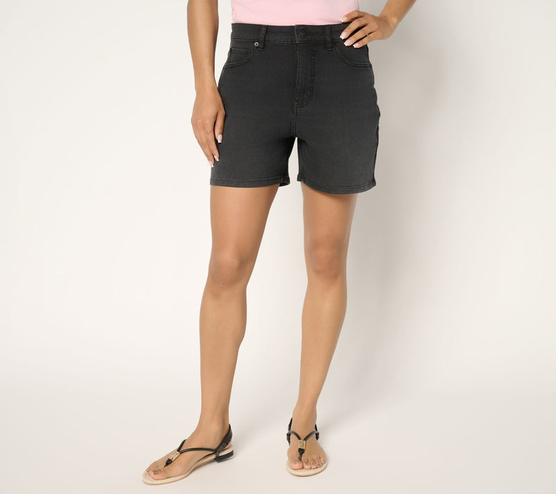 Me by Jennie Garth Regular Black Eve Denim Shorts — View 9