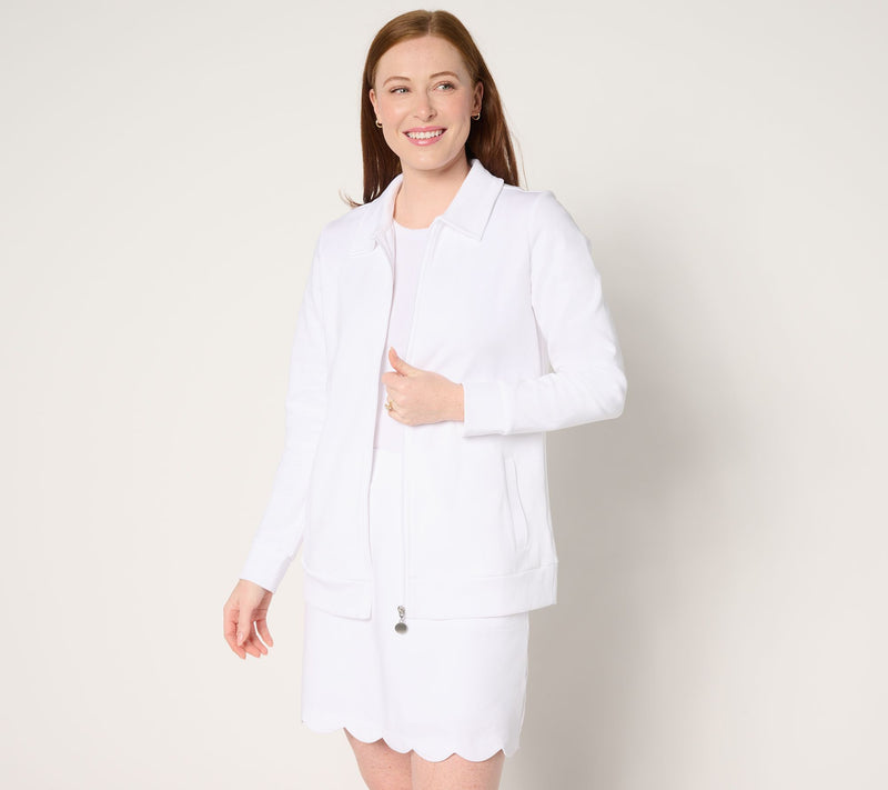 Sport Savvy Pique Knit Collared Jacket — View 5
