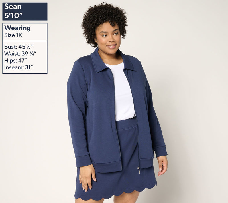 Sport Savvy Pique Knit Collared Jacket — View 8