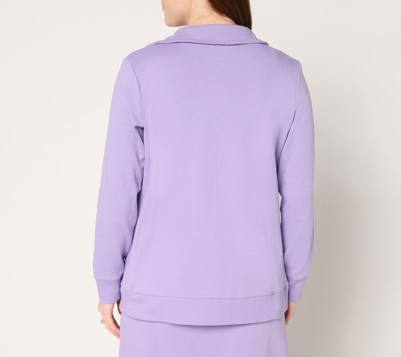 Sport Savvy Pique Knit Collared Jacket — View 10