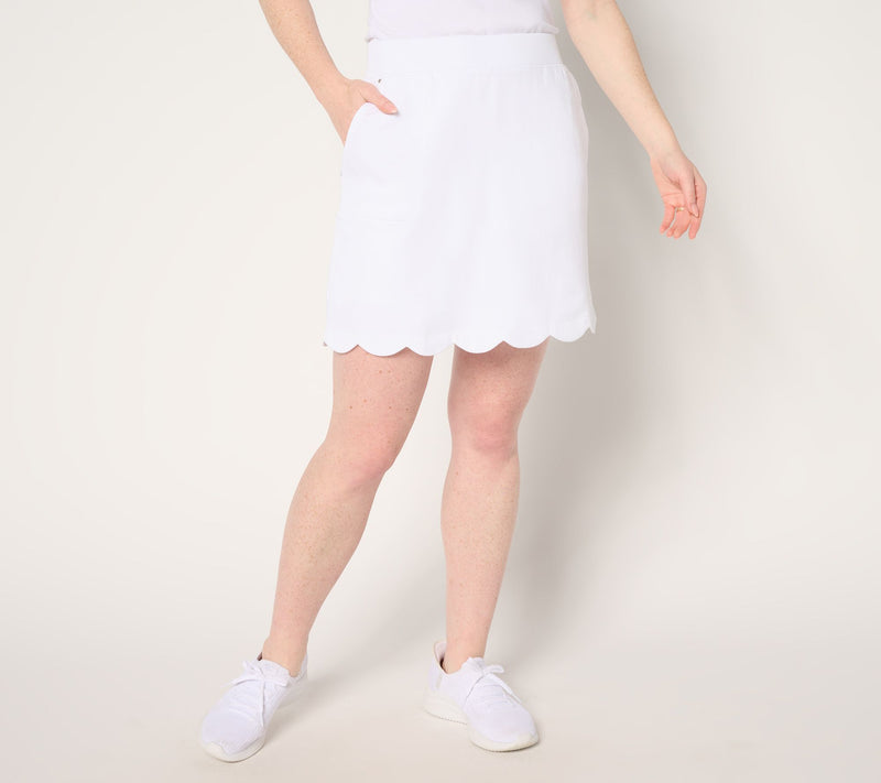 Sport Savvy Regular Pique Knit Skort with Scallop Hem — View 7