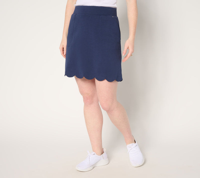 Sport Savvy Petite Pique Knit Skort with Scallop Hem — View 5