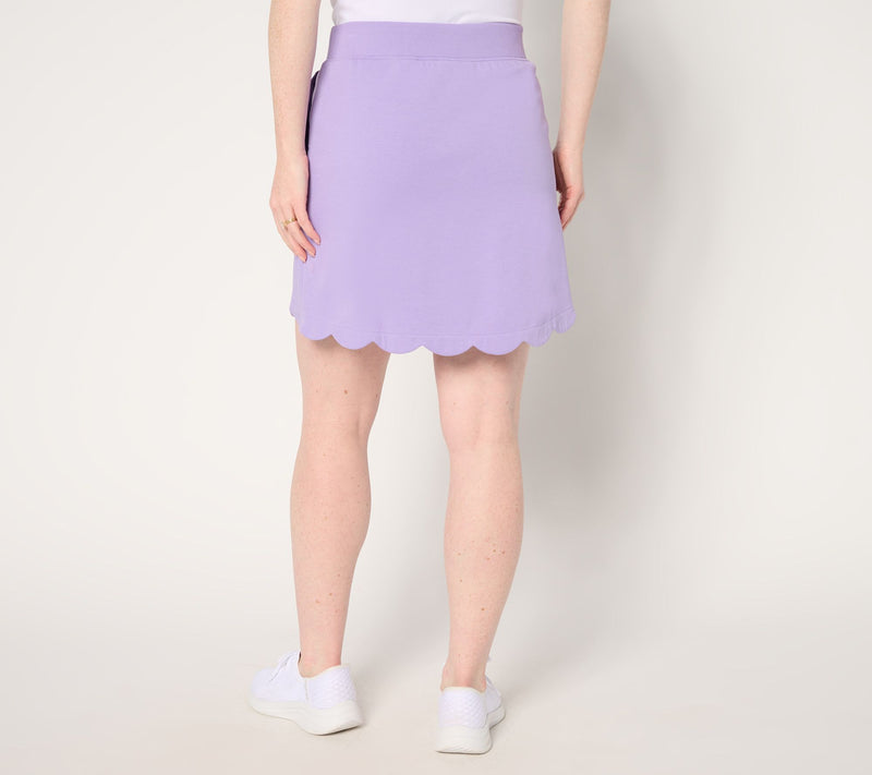 Sport Savvy Petite Pique Knit Skort with Scallop Hem — View 10