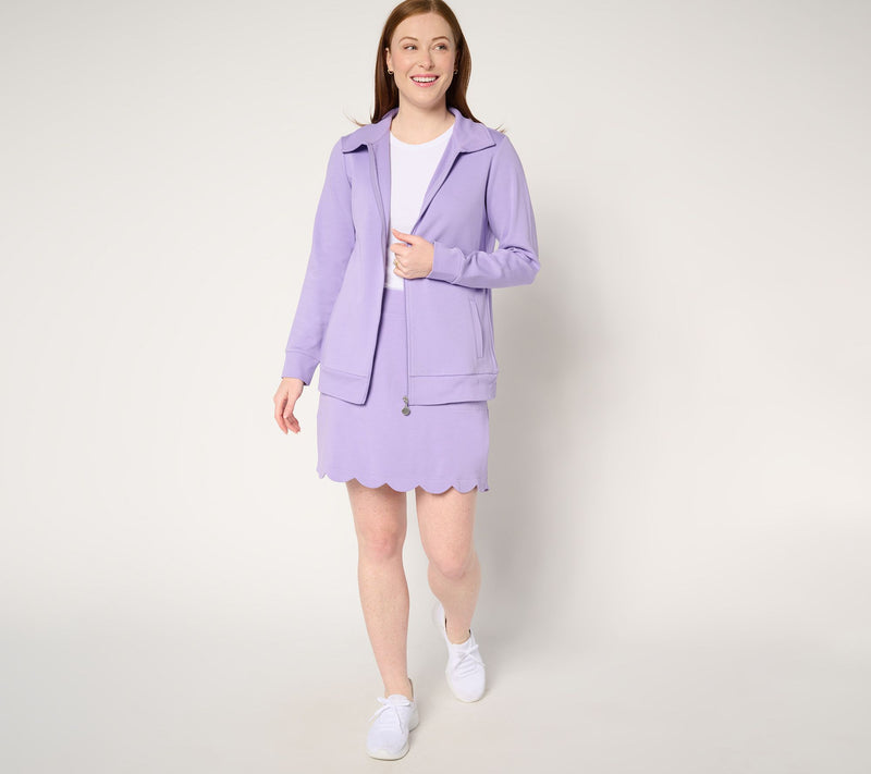 Sport Savvy Petite Pique Knit Skort with Scallop Hem — View 11