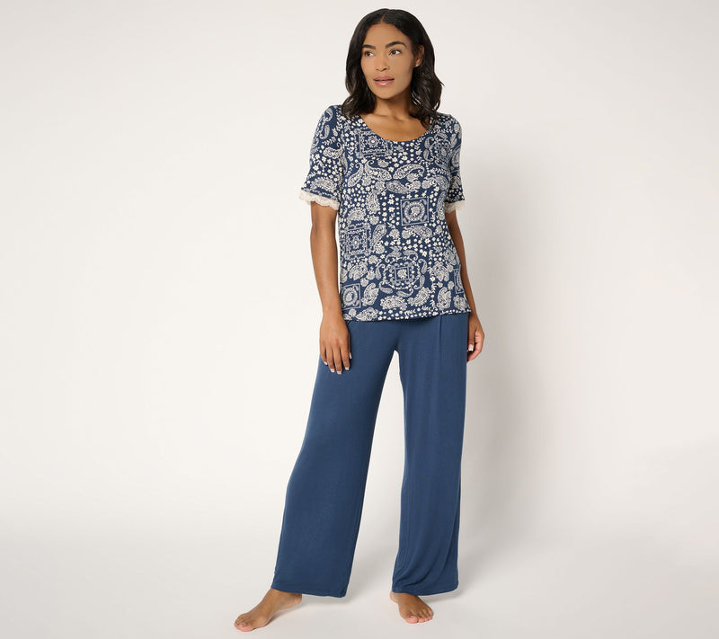 Cuddl Duds Soft Stretch Wide Leg Lounge Pant — View 7